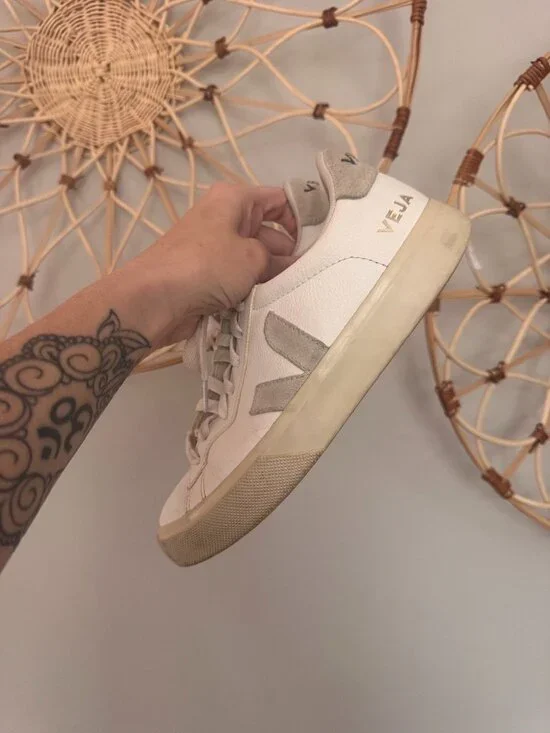 Veja Campo Sneaker Women US 6 EU 37 Extra White Natural Suede Chrome Free Leathe - Picture 4 of 8